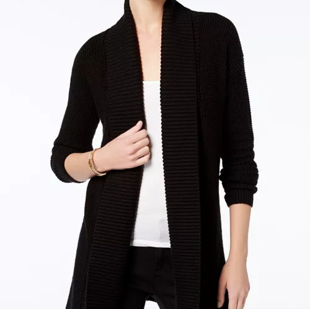 Michael Kors Black Open Front Cardigan Sweater